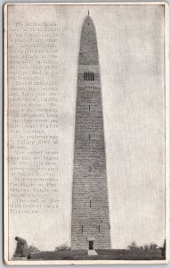 The Battle Monument At Bennington Center Vermont VT Gray-Blue Shaft  Postcard