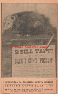 Political Propaganda, Florida State Fair 1909, President Taft Bill Possum