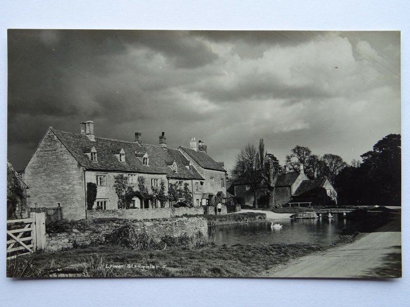 Gloucestershire LOWER SLAUGHTER - Old RP Postcard by G. East, Post Office