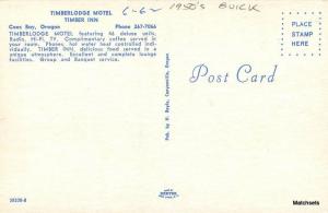 Timberlodge Motel Timber Inn 1950's Buick H Royle postcard 6782