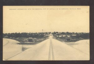 BUFFALO TEXAS HIGHWAY INTERSECTION VINTAGE POSTCARD