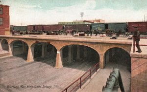 Vintage Postcard 1910's Main Street Subway Winnipeg Manitoba Canada CAN