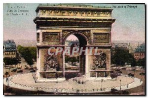 Old Postcard Paris Arc de Triomphe Etoile