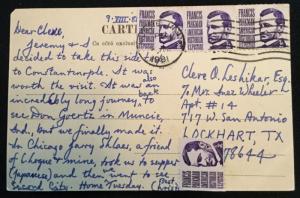Postcard Used 108 Les obelisques Constantinople US Stamp/postmark LB