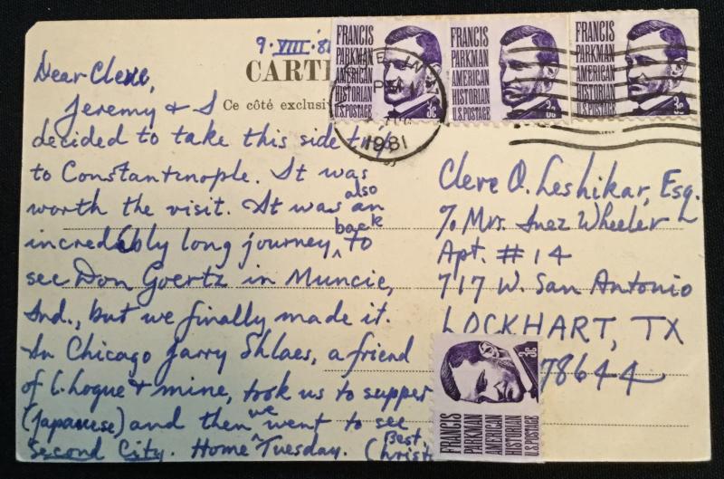 Postcard Used 108 Les obelisques Constantinople US Stamp/postmark LB