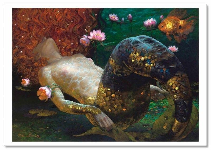 Fantasy Girl Mermaid by Victor Nizovtsev NEW Russian Modern Postcard