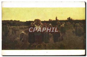 Old Postcard The Reminder The Gleaners Jules Breton Musee Du Louvre Paris