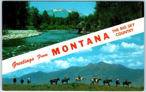 x12 Montana LOT c1960s Greetings Welcome Postcard Set Chrome Indian Native A180