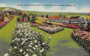 Rose Garden Terraces Hershey Pennsylvania linen postcard