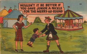 Scotsman postcard: Give Junior a Nickle