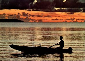 Micronesia Caroline Islands Truk Lagoon At Sunset 1975