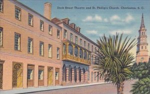 South Carlina Charleston Dock Street Theatre And Saint Phillips Church