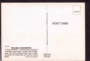 WA Little Norway May Lutheran Church Poulsbo Washington State Bremerton Postcard