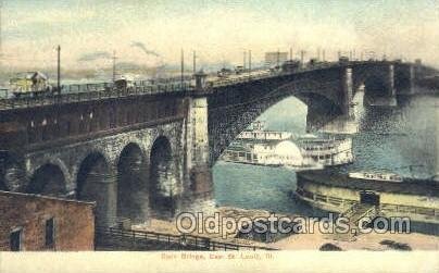 Eads Bridge East St Louis, Ill USA Steamboat, Ship Unused 