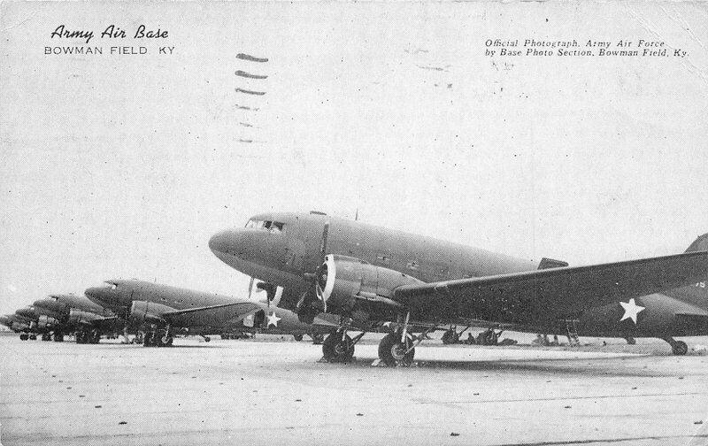 Army Air Base Bowman Field Kentucky 1944 Postcard Southern Bell Telephone 3449