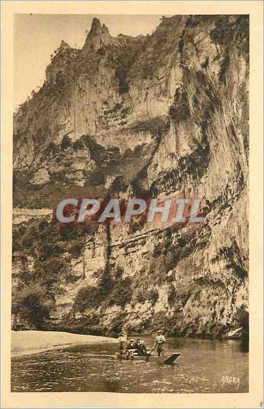 Old Postcard Gorges du Tarn Passage of Detroits