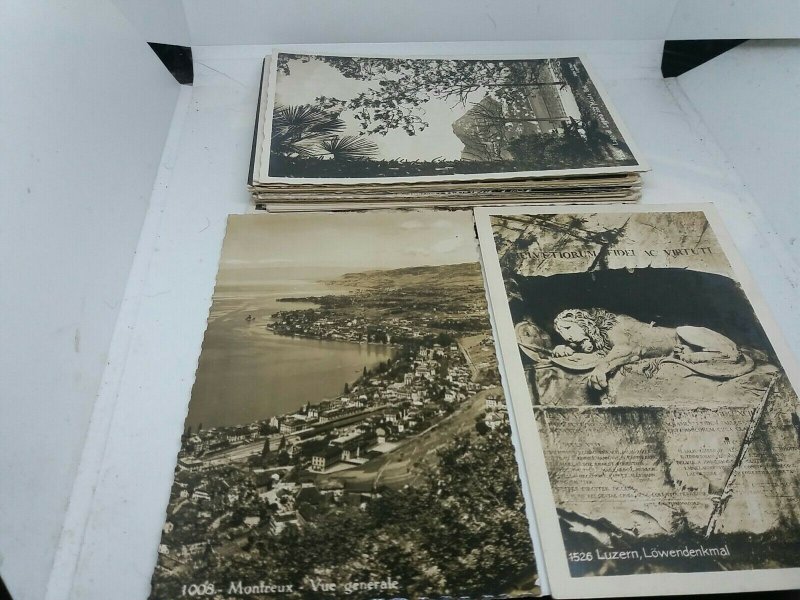 Job Lot 40 Vintage B&W Topographical Foreign Postcards Standard Size Mixed 