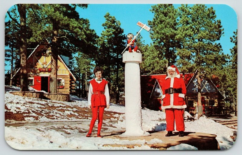 North Pole Pikes Peak Colorado~Santa Himself~Elf~Christmas~House~Workshop~1950s 