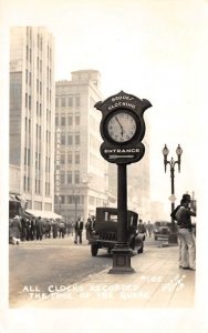 Long Beach, CA RPPC Brooks Clothing Clock Street Scene Earthquake 1933 Photo