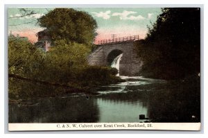 C&NW Railway Kent Creek Culvert Rockford Illinois IL UNP DB Postcard Y2