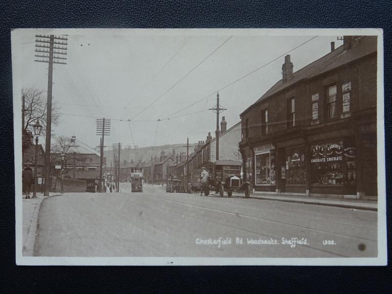 Sheffield WOODSEATS Chesterfield Rd BIG TREE HOTEL & CADBURY'S SHOP c1930 RP PC