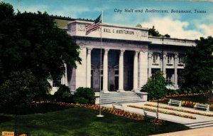 USA City Hall And Auditorium Beaumont Texas Vintage Postcard 08.77