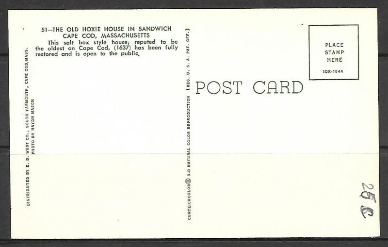 Massachusetts, Sandwich - The Old Hoxie House - [MA-229]