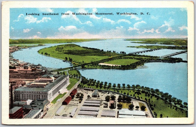 Washington D.C., Looking Southeast from Washington Monument, Vintage Postcard