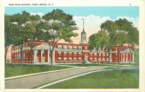 Port Jervis New York New High School WB Postcard Unused