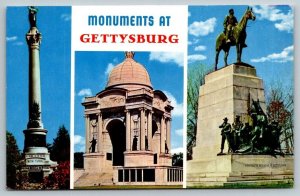 Civil War  Monuments at Gettysburg Pennsylvania  Postcard