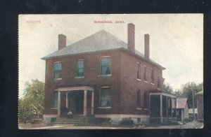 GREENFIELD IOWA DOWNTOWN BUILDING VINTAGE POSTCARD 1909