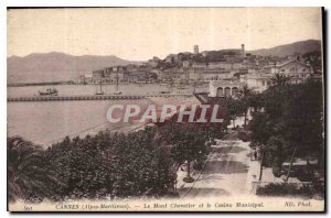 Old Postcard Cannes Alpes Maritimes Mont Chevalier and the Municipal Casino