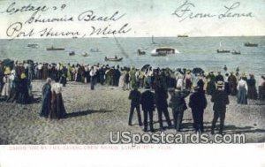 Exhibition, Life Saving Crew Beach - Lake Huron, Michigan MI Postcard