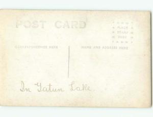 Pre-1930 rppc PICTURE TAKEN FROM BOAT IN GATUM LAKE Colon PANAMA o1452