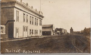 Balcarres Saskatchewan Main Street Grain Elevator c1909 RPPC Postcard F90a