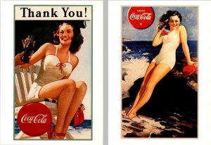 2~4X6 Postcards Reproduction COCA-COLA  Advertising BATHING BEAUTIES Soda~Coke