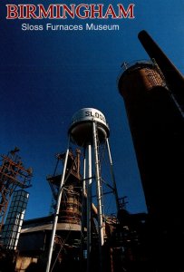 VINTAGE CONTINENTAL SIZE POSTCARD SLOSS FURNACES MUSEUM BIRMINGHAM ALABAMA