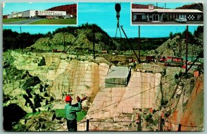 Rock of Ages Granite Quarry Multiview Inset Barre Vermont VT Chrome Postcard H6