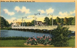 Postcard Early View of Bridge over Silver Lake, Rehoboth ,Beach, DE .  K2