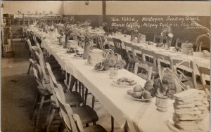 UK Wesleyan Sunday School Tea Table RPPC 1912 Postcard A29