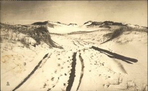 Barnstable Massachusetts MA Cape Cod Sand Dunes Real Photo Vintage Postcard