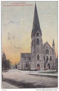Exterior,  St. Mary's Church and Convent,  Lawrence,  Massachusetts,   PU_1908