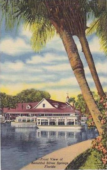 Florida Silver Springs Front View of Beautiful Silver Springs Curteich