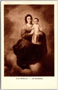 B. E. Murillo - De Madonna Mother and Child Portrait Postcard