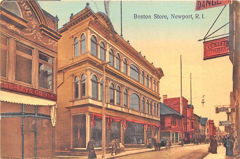 Newport RI Boston Store Chinese Restaurant Store Fronts Postcard