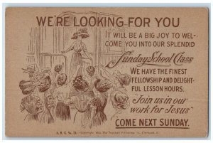 c1910s Sunday School Class Work For Jesus We're Looking For You Antique Postcard