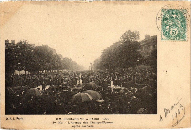 CPA 1903 Edouard VII a PARIS Aux Champs-Elysees BRITISH ROYALTY (1241874)