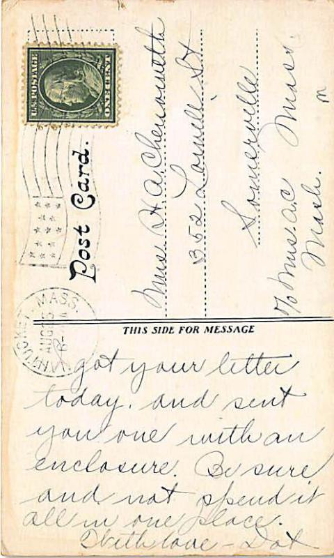 Nantucket MA Post Office Dirt Street View Postcard