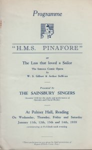 Reading HMS Pinafore Berkshire Sainsbury Singers Palmer Hall Reading Theatre ...