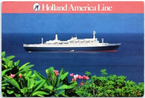 VINTAGE CONTINENTAL SIZE POSTCARD HOLLAND AMERICA'S SS ROTTERDAM CRUISE SHIP